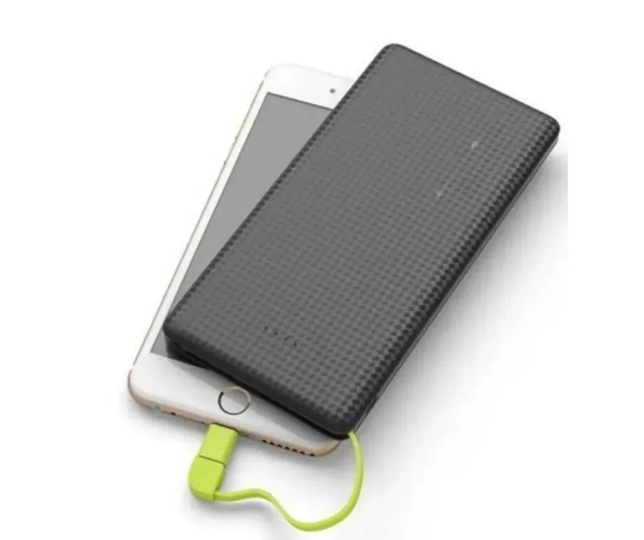 Carregador Portátil Powerbank 5000mah E’spada Com 3 Adaptadores Tipo C, Ios E Micro Universal