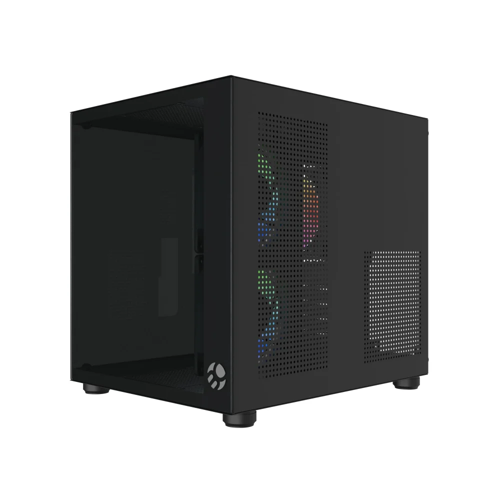 Imagem 3 de 5 do produto Gabinete Gamer Bg-064 Pure Pro Preto Bluecase - 3x Fan Rainbow / S/ Fonte / Vidro