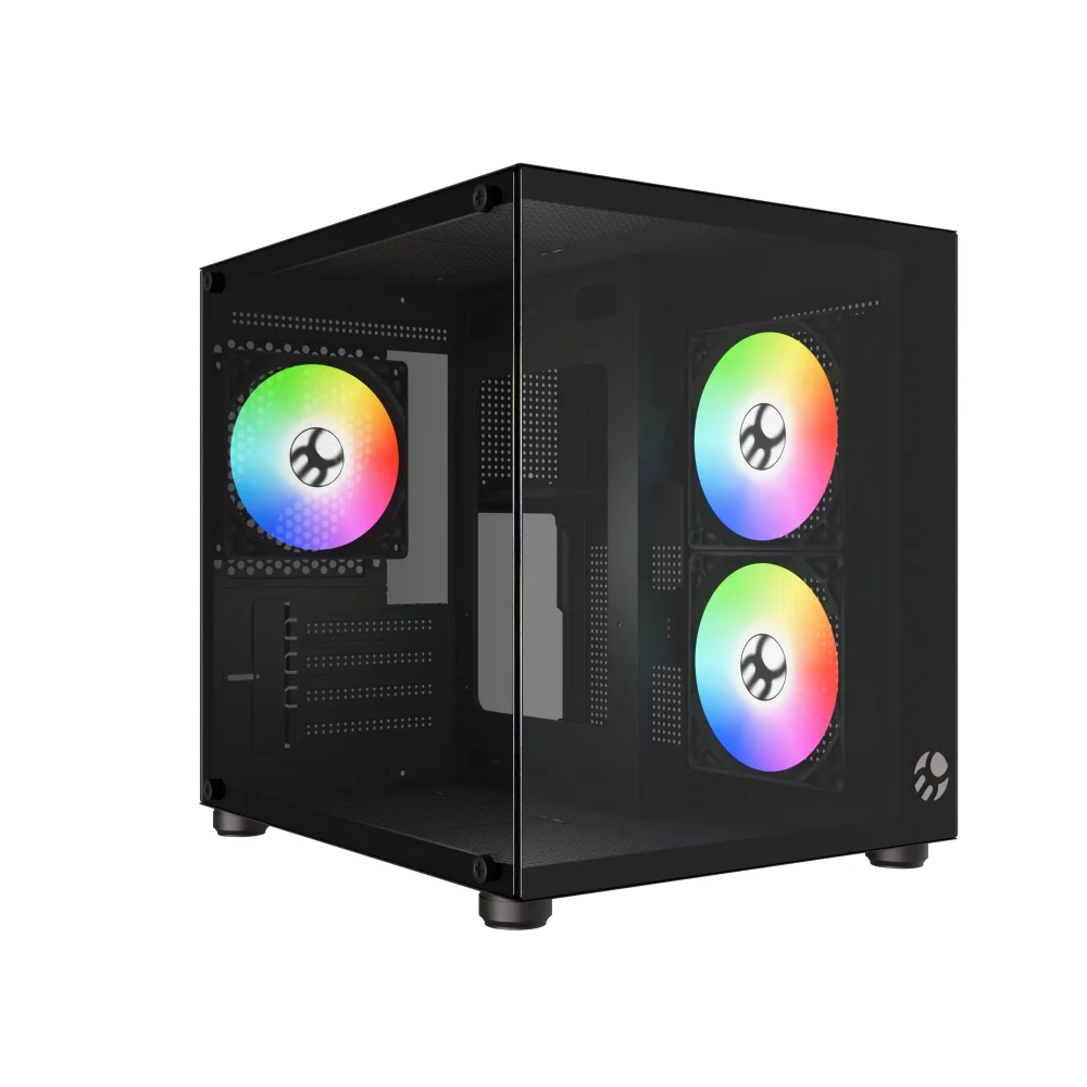 Imagem 4 de 5 do produto Gabinete Gamer Bg-064 Pure Pro Preto Bluecase - 3x Fan Rainbow / S/ Fonte / Vidro