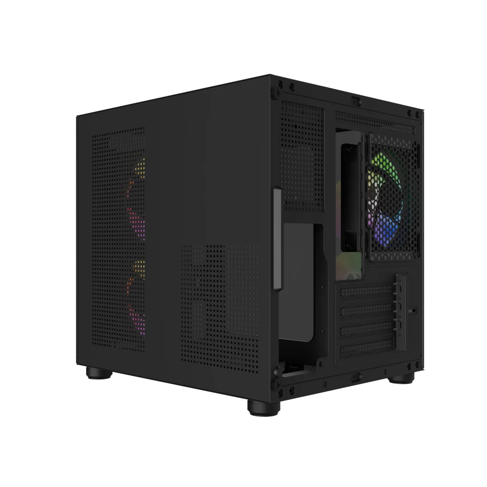 Imagem 5 de 5 do produto Gabinete Gamer Bg-064 Pure Pro Preto Bluecase - 3x Fan Rainbow / S/ Fonte / Vidro