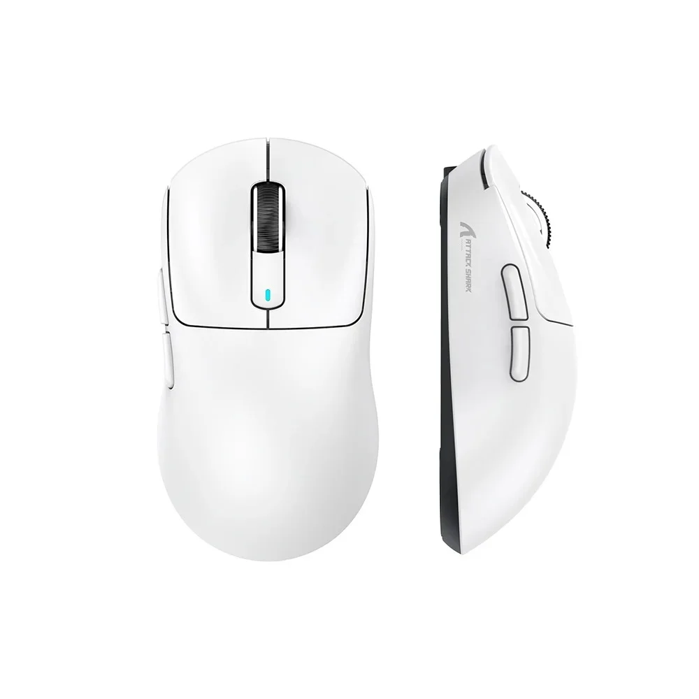 Mouse Gamer Sem Fio Attack Shark X3 Tri-mode, 26.000 Dpi, Sensor Óptico Paw3395, 6 Botões Programáveis - Branco
