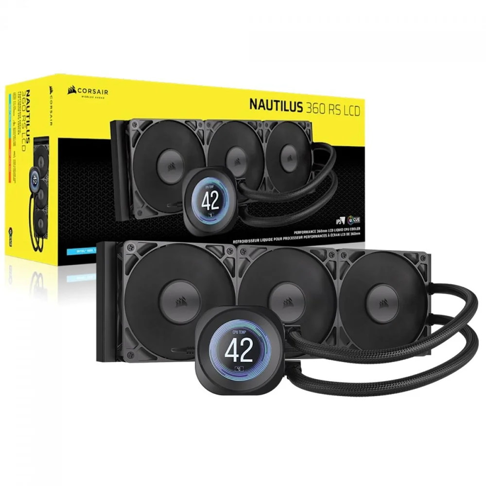 Imagem 3 de 5 do produto Water Cooler Corsair Nautilus Rs, 360mm, Display Lcd, Pwm, Intel-amd, Preto, Cw-9061033-ww