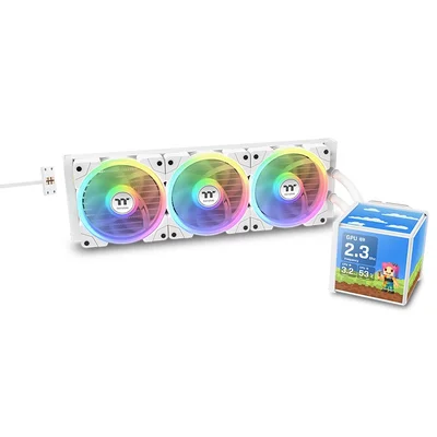 Water Cooler Thermaltake, Minicube, 360mm, Ultra, ARGB Sync, All-in-one, Lcd, Branco, Cl-w482-pl12sw