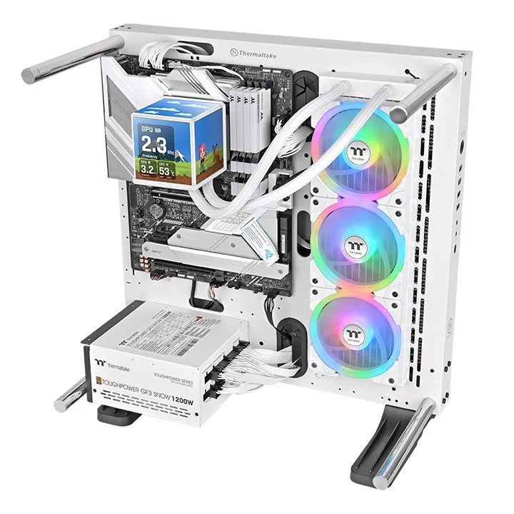 Imagem 2 de 5 do produto Water Cooler Thermaltake, Minicube, 360mm, Ultra, ARGB Sync, All-in-one, Lcd, Branco, Cl-w482-pl12sw