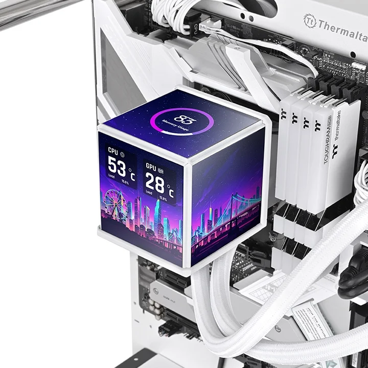 Imagem 3 de 5 do produto Water Cooler Thermaltake, Minicube, 360mm, Ultra, ARGB Sync, All-in-one, Lcd, Branco, Cl-w482-pl12sw