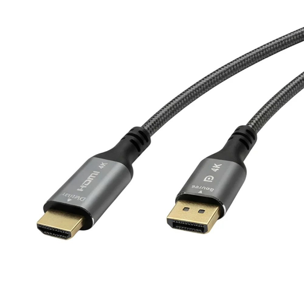Imagem 3 de 5 do produto Cabo Displayport 1.4 X HDMI 4k 60hz Wincabos Ouro 1,80 Metro