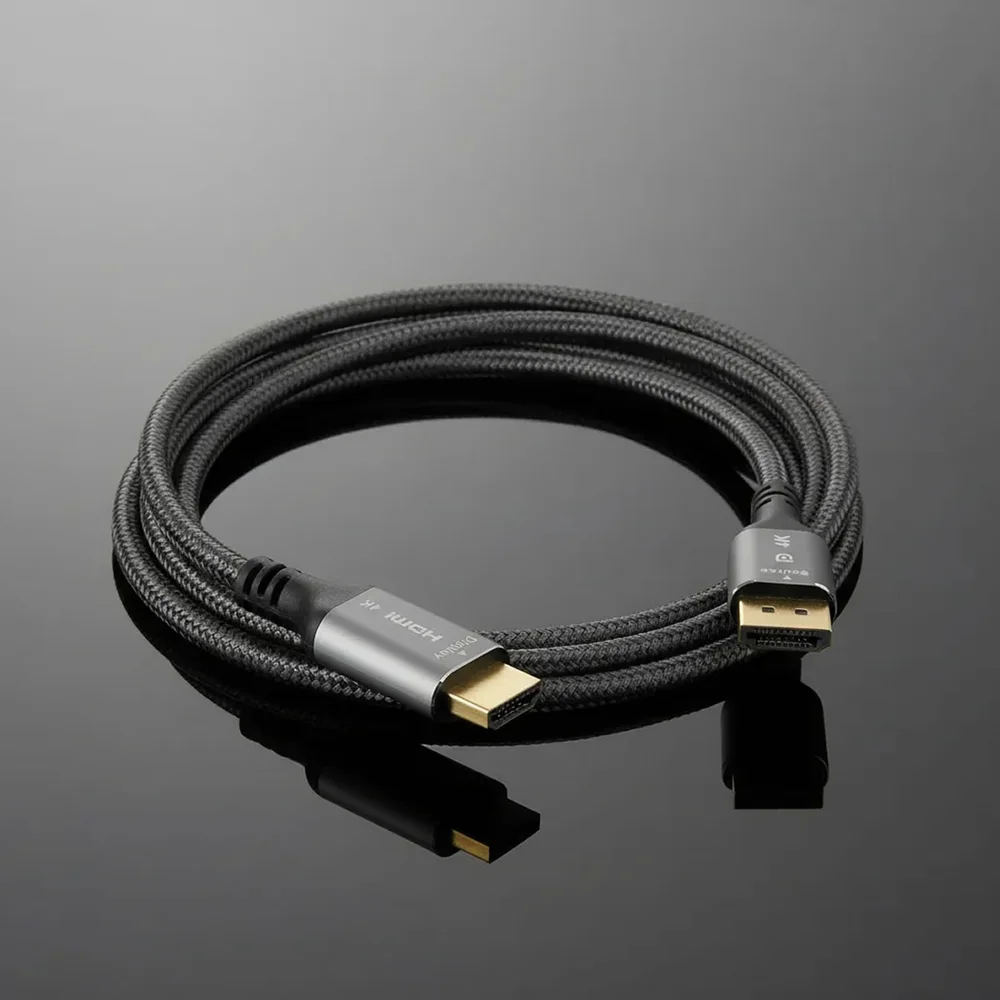 Imagem 5 de 5 do produto Cabo Displayport 1.4 X HDMI 4k 60hz Wincabos Ouro 1,80 Metro