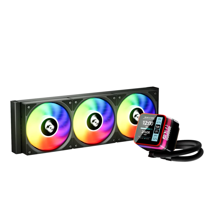 Water Cooler Redragon Ccw-3015r Preto 360mm ARGB Intel/amd Com Display Lcd 2.73” 4
