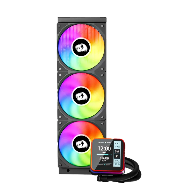 Water Cooler Redragon Ccw-3015r Preto 360mm ARGB Intel/amd Com Display Lcd 2.73” 7