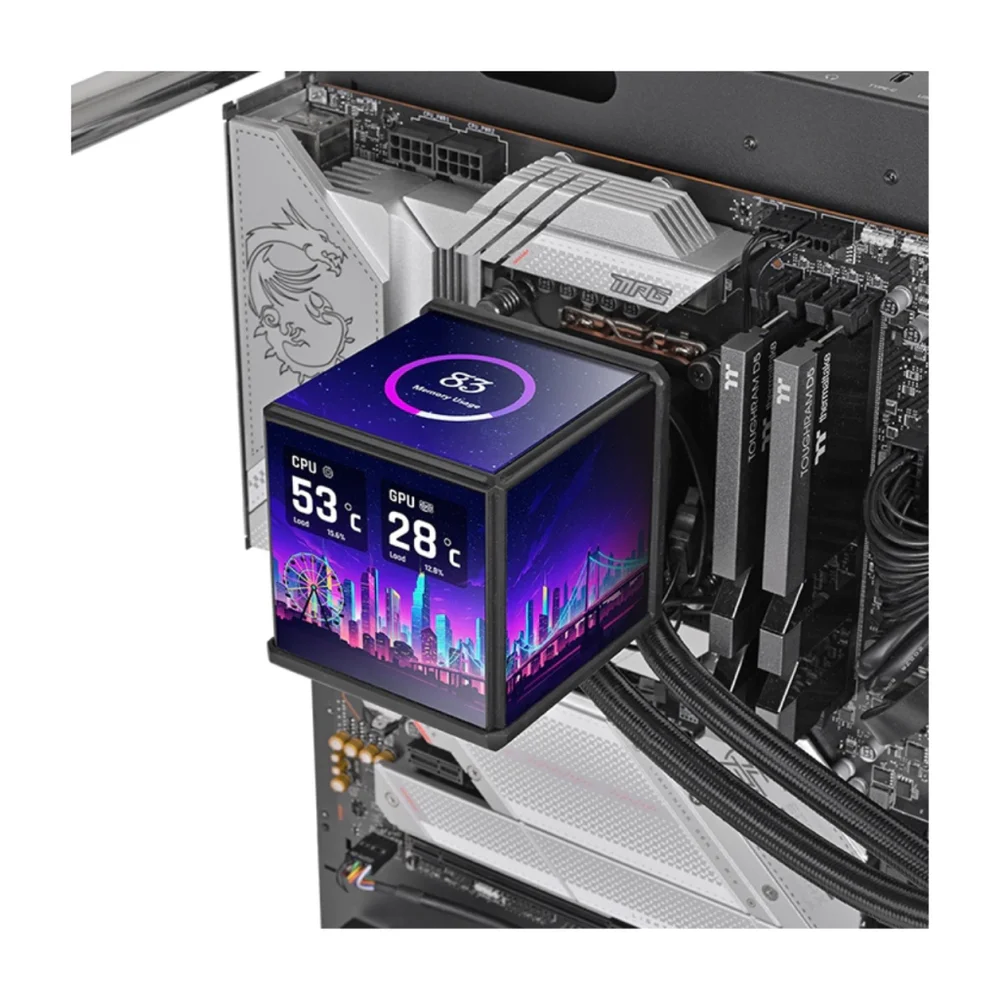 Imagem 4 de 5 do produto Water Cooler Thermaltake Minicube 360 Ultra, ARGB Sync, Preto, 360mm, Tela Quad-lcd, 3,95"