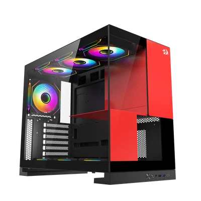 Gabinete Gamer Redragon Eternal Preto E Vermelho Sem Fans Ca-612br