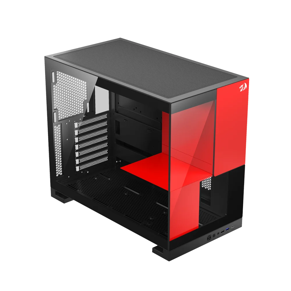 Imagem 2 de 5 do produto Gabinete Gamer Redragon Eternal Preto E Vermelho Sem Fans Ca-612br