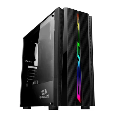 Gabinete Gamer Redragon Scalpel RGB Lateral Vidro Temp Preto, Gc-520