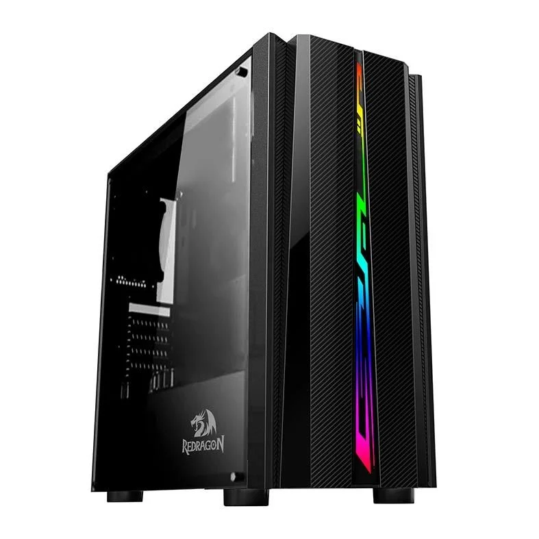 Gabinete Gamer Redragon Scalpel RGB Lateral Vidro Temp Preto, Gc-520