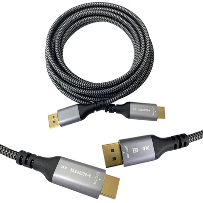 Cabo Displayport 1.4 X HDMI 4k 60hz Wincabos Ouro 3 Metros