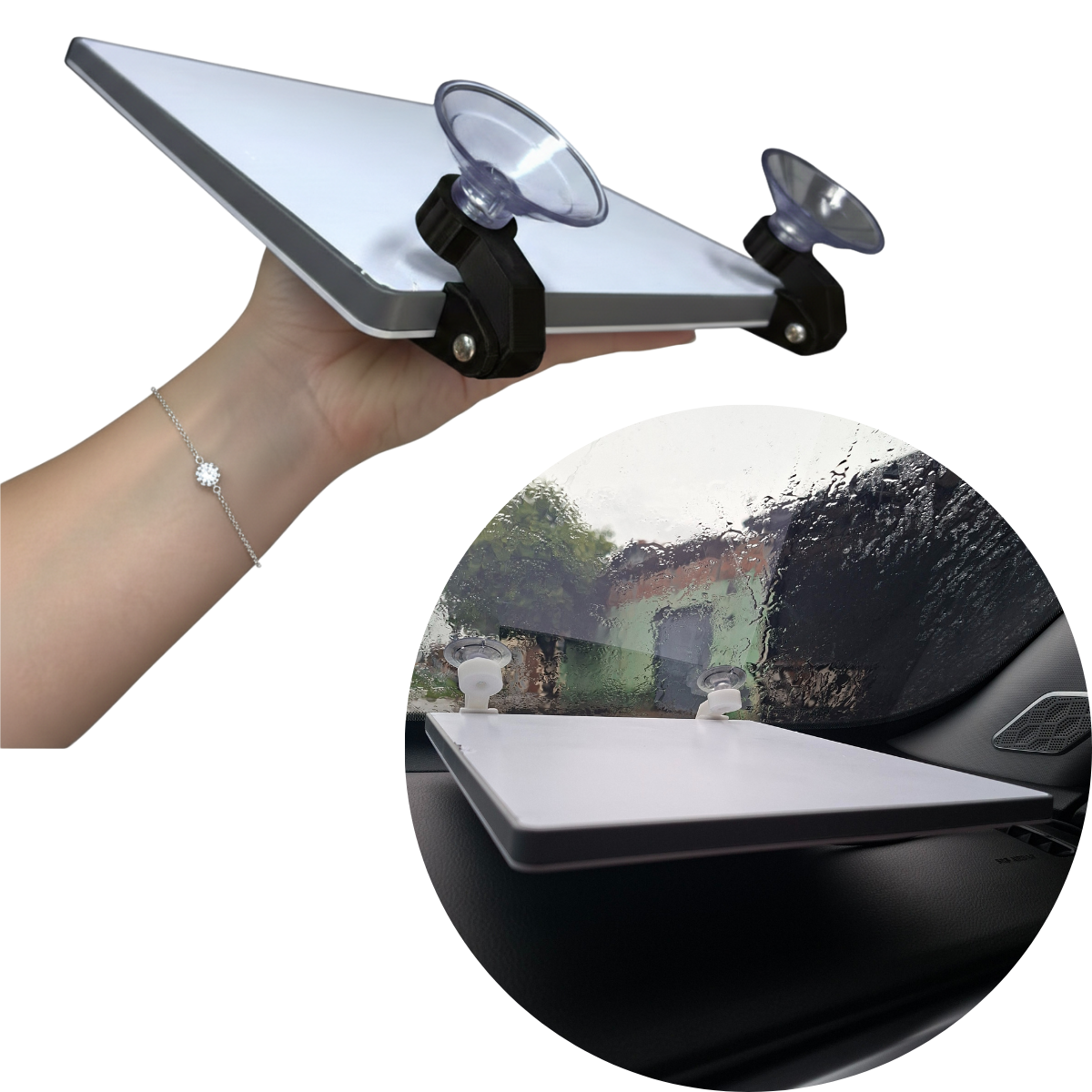 Suporte Starlink Mini para Carro Painel – Fixação Por 2 Ventosas Articuladas.