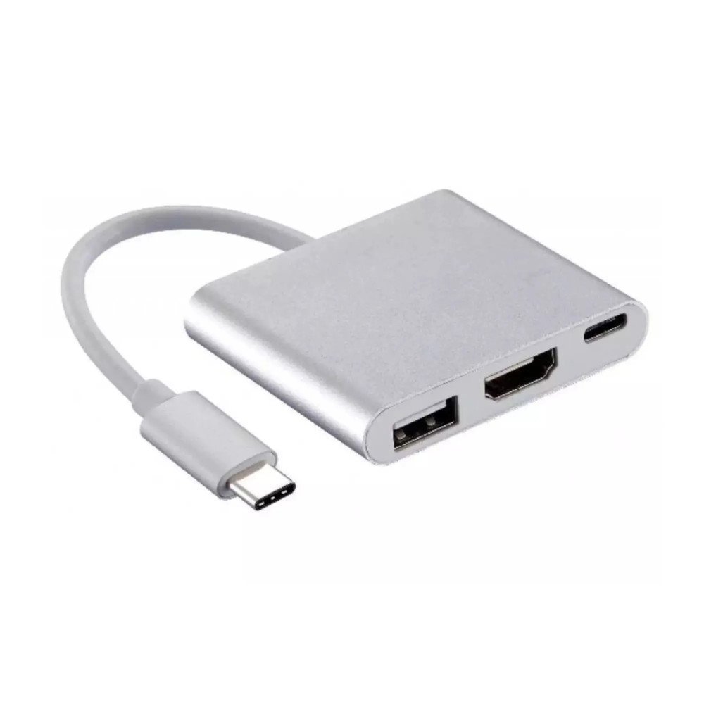 Adaptador Conversor Usb Tipo-c X HDMI 4k Usb 3.0 Tipo-c Fêmea