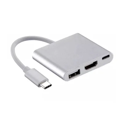 Adaptador Conversor Usb Tipo-c X HDMI 4k Usb 3.0 Tipo-c Fêmea