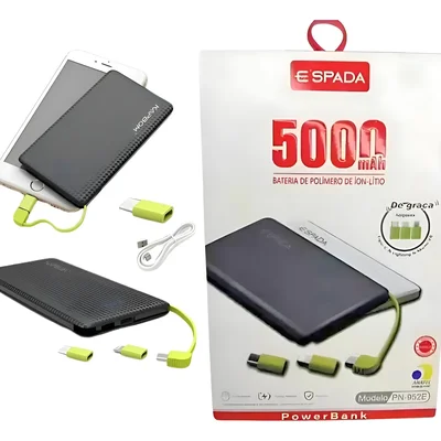Carregador Portátil Power Bank 5.000mah Compacto Eficiente Preto