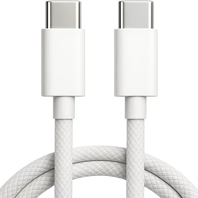 Cabo Usb-c Para Usb-c 60w 2 Metros Nylon Trançado – Carregamento Rápido, Compatível Com Iphone 15, Android, Ipad, Notebooks