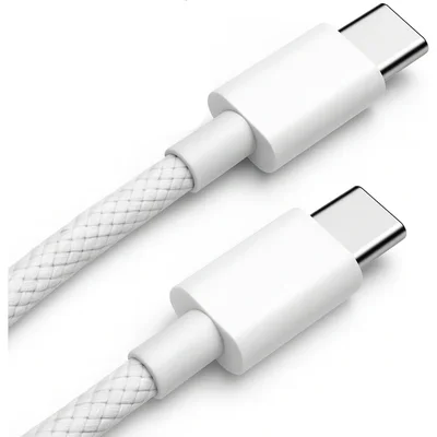 Cabo Usb-c Tipo C Turbo Nylon 1m 60w Compatível Com Iphone Branco
