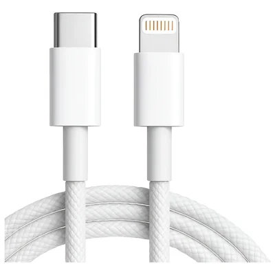 Cabo Usb C Lightning Turbo Nylon 1 Metro Compatível Iphone Branco