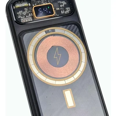 Powerbank Turbo De Indução Wireless Carregamento Rapido Gold Cor Preto