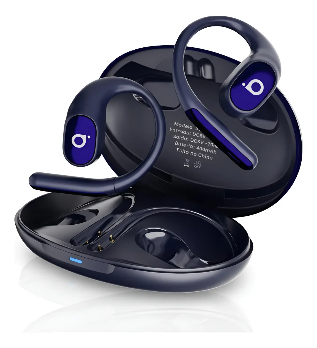 Fone Ouvido Esportivo Bluetooth Premiun +12 Horas De Duração Azul