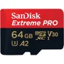 Sandisk Extreme Pro 64 Gb Cartão De Memória Microsdxc + Adaptador Sd Leitura 200 Mb/s Gravação 90 Mb/s, Class 10, Uhs-i, U3, V30 A2,