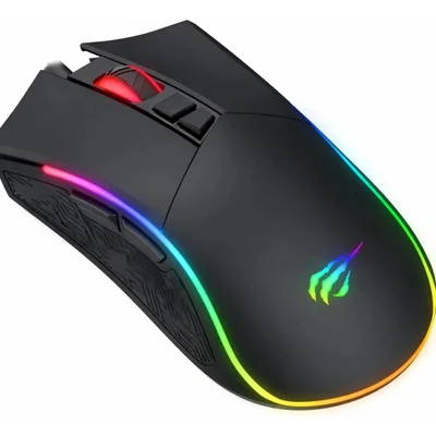 Mouse Gamer Havit RGB 4800 Dpi 7 Botões Preto Ms1001s Preto