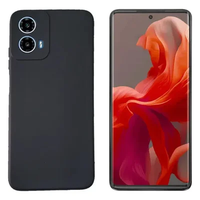 Capa Silicone Aveludado Para Motorola Moto G85 Preto