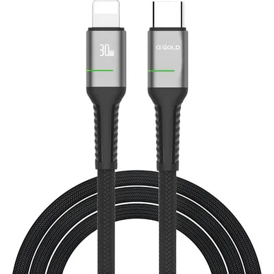 Cabo Carregador Rápido Agold Cb-18 Tipoc Compativel Iphone Lightning