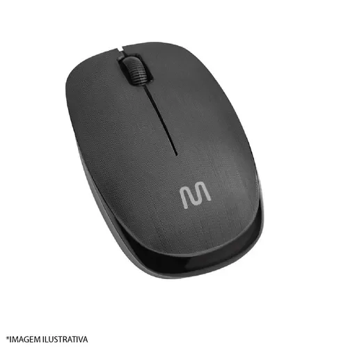 Mouse Sem Fio Ms200 Usb 1200dpi 3 Botões Design Ergonômico Preto Multi