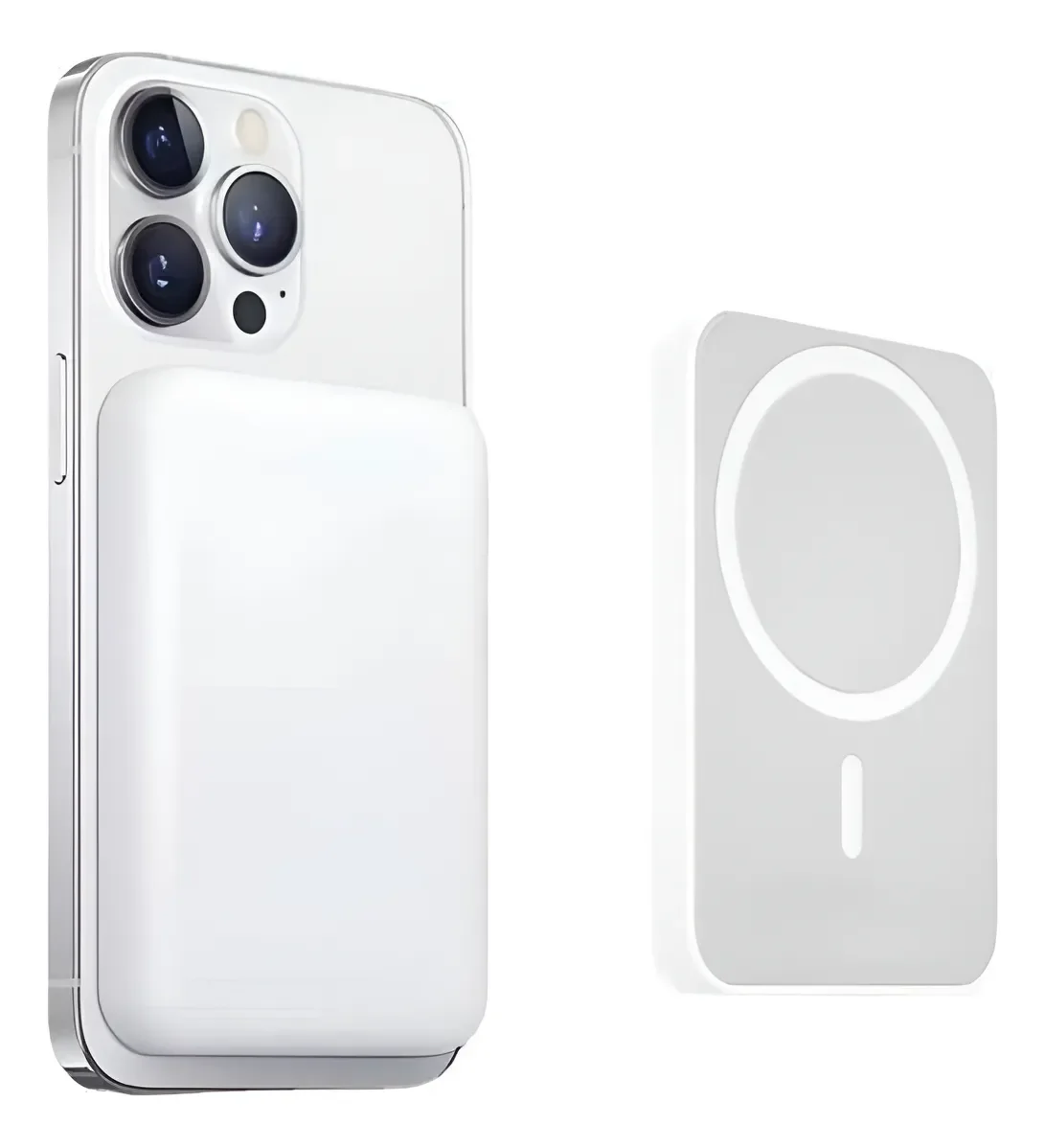 Carregador Magsafe 15w 5000mah Compatível Iphone + Nf Branco