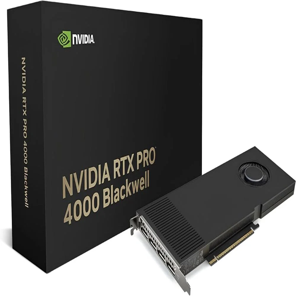 Placa De Video Pny Nvidia Quadro RTX Pro4000 Blackwell Wkstation 24gb Gddr7 192bit VcnRTXpro4000b-pb