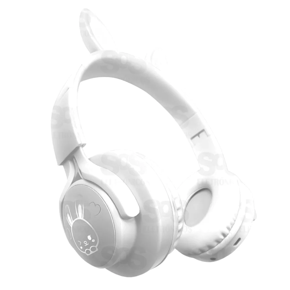 Imagem 1 de 4 do produto Headphone Sem Fio Bluetooth Coelinho LED El-1505 Cor Branco